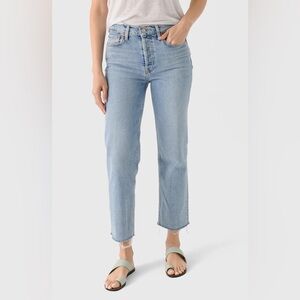 RE/DONE WOMEN'S HIGH RISE STOVE PIPE JEAN SIZE 31p